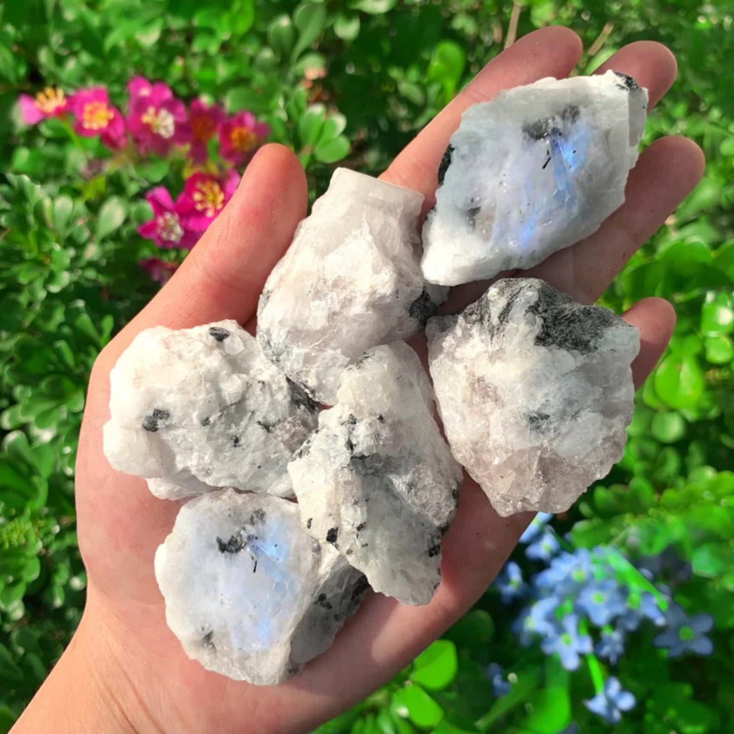 Natural raw stone, moonstone, rainbow moonstone, crystal