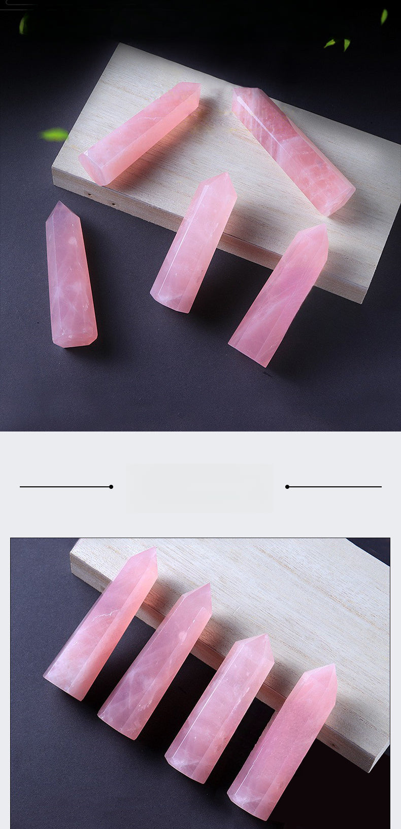 Natural powder crystal pillar powder crystal single point hexagonal prism ornament powder crystal raw stone