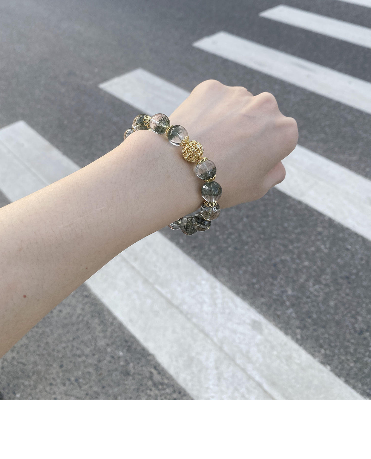Natural crystal green ghost bracelet, simple and luxurious, versatile bracelet