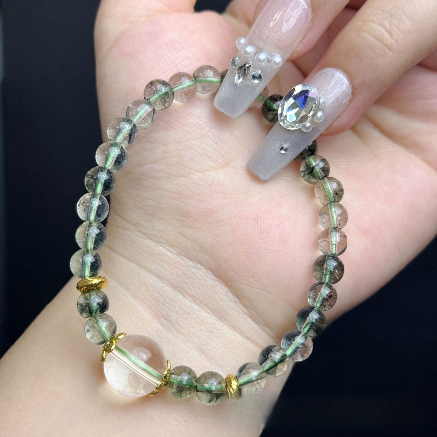 Natural Green Ghost Crystal Bracelet Crystal Bracelet