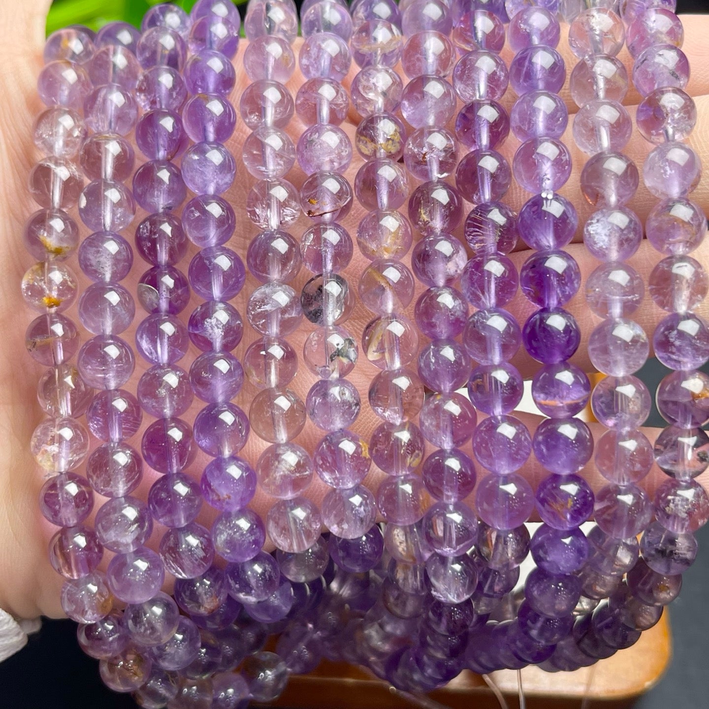Intentional grass and rubber flower symbiosis multi-circle crystal bracelet
