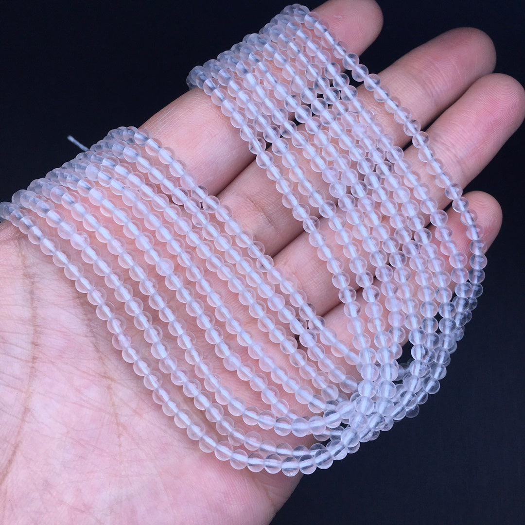 White crystal long chain, multi-circle bracelet