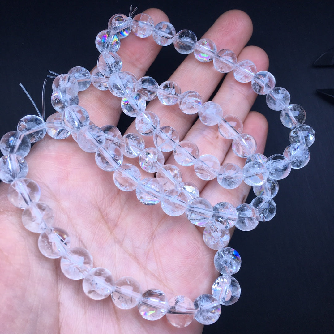 White crystal, white ase bracelet 8mm,9mm