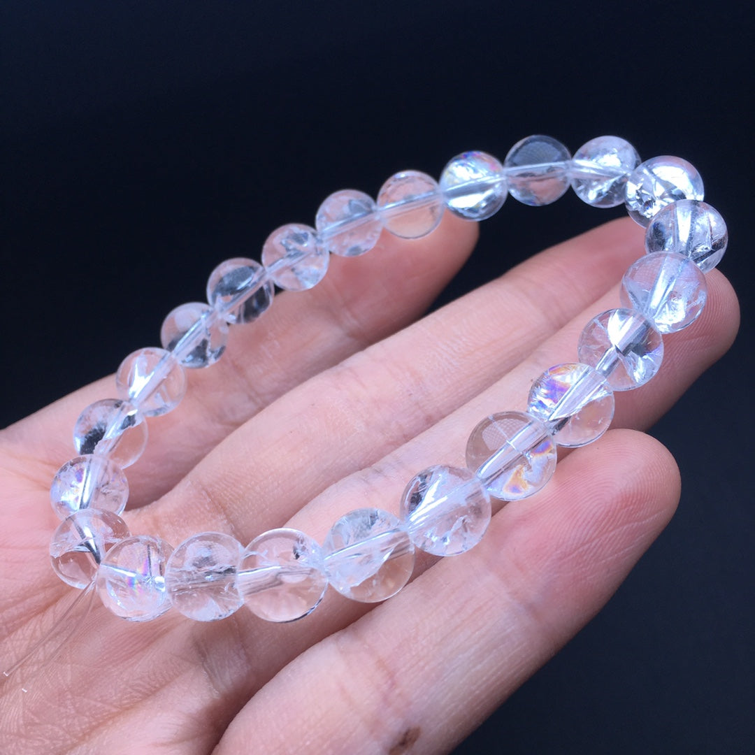 White crystal, white ase bracelet 8mm,9mm