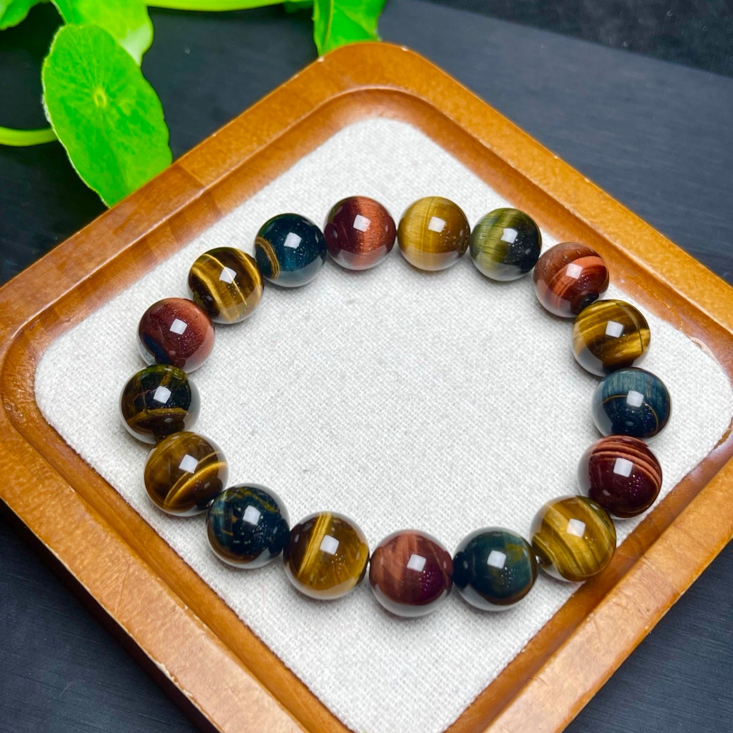 Colorful Tiger Single Loop Crystal Bracelet