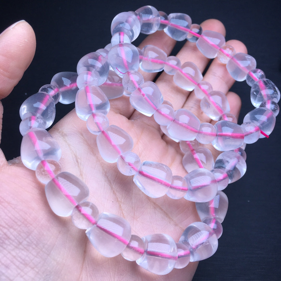 Pink Crystal Apple Bead Bracelet