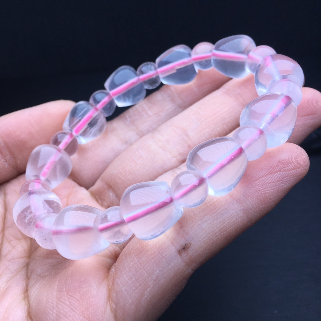 Pink Crystal Apple Bead Bracelet