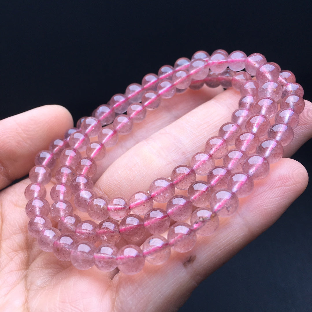 Strawberry Quartz Multi-Circle Bracelet