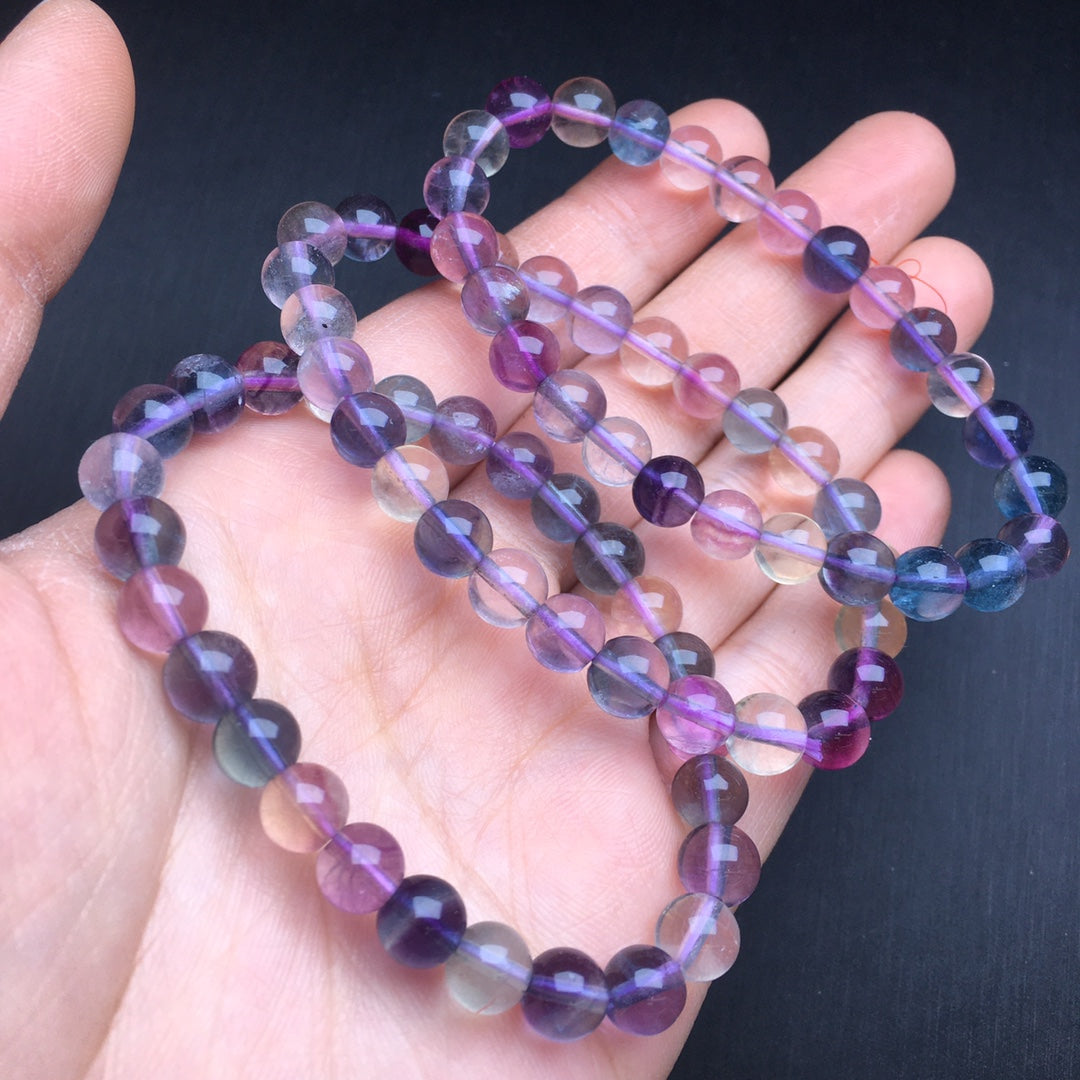 Colorful Fluorite Crystal Single Loop Bracelet