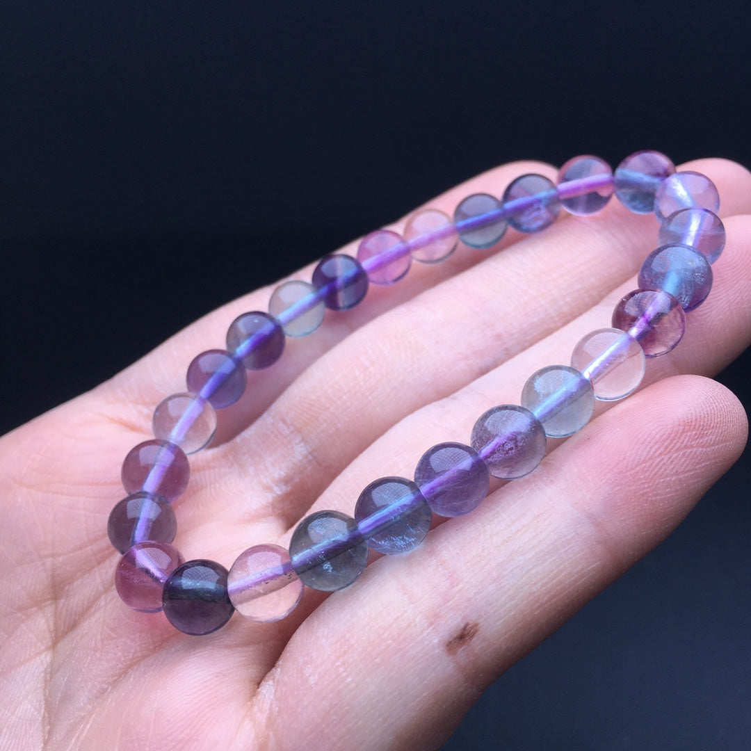 Colorful Fluorite Crystal Single Loop Bracelet