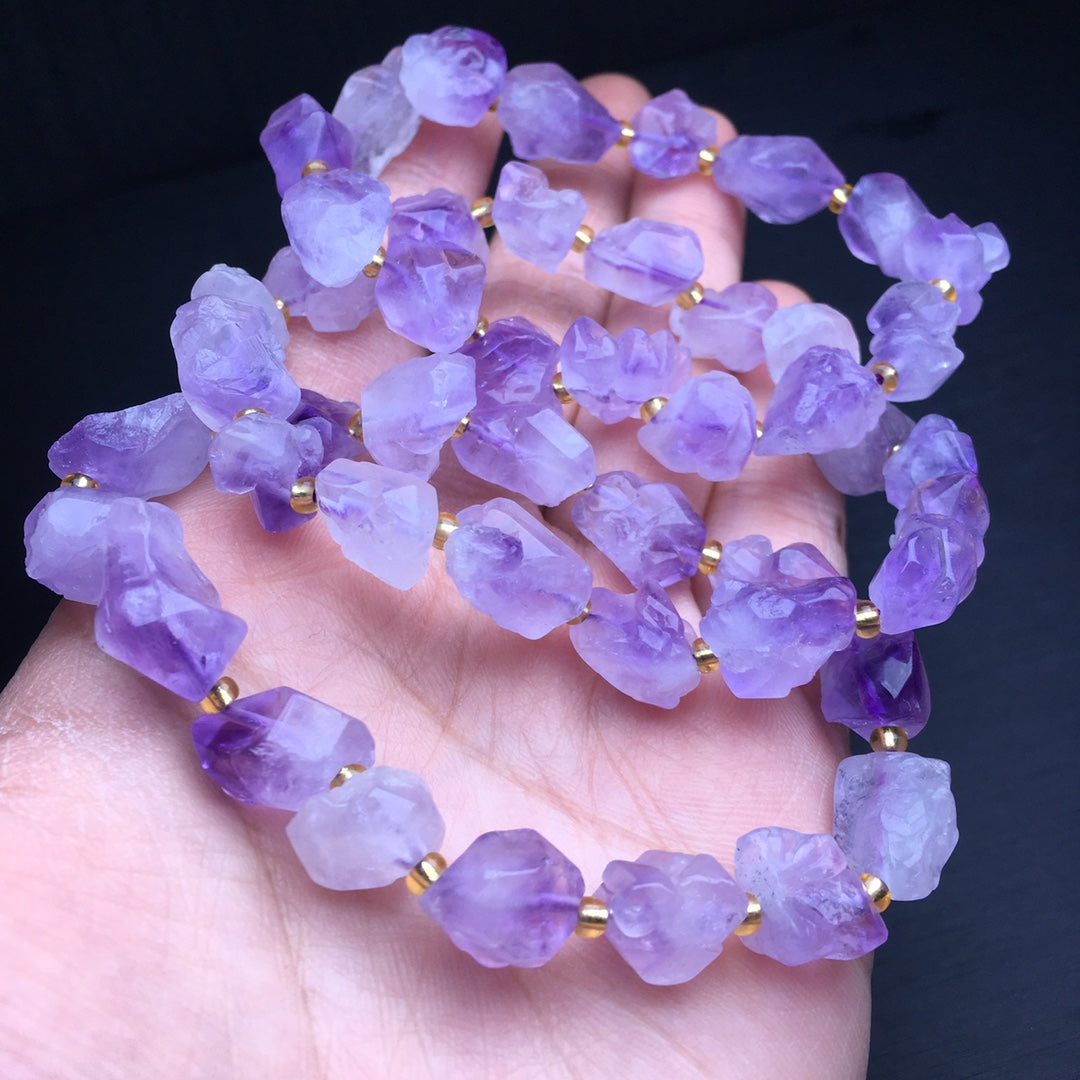 Amethyst Rough Crystal Single Loop Bracelet