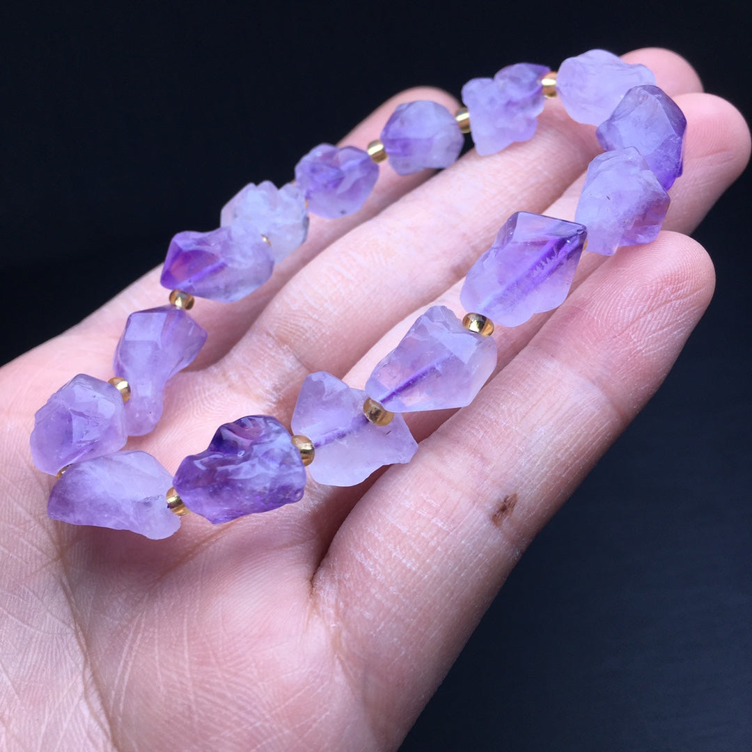 Amethyst Rough Crystal Single Loop Bracelet