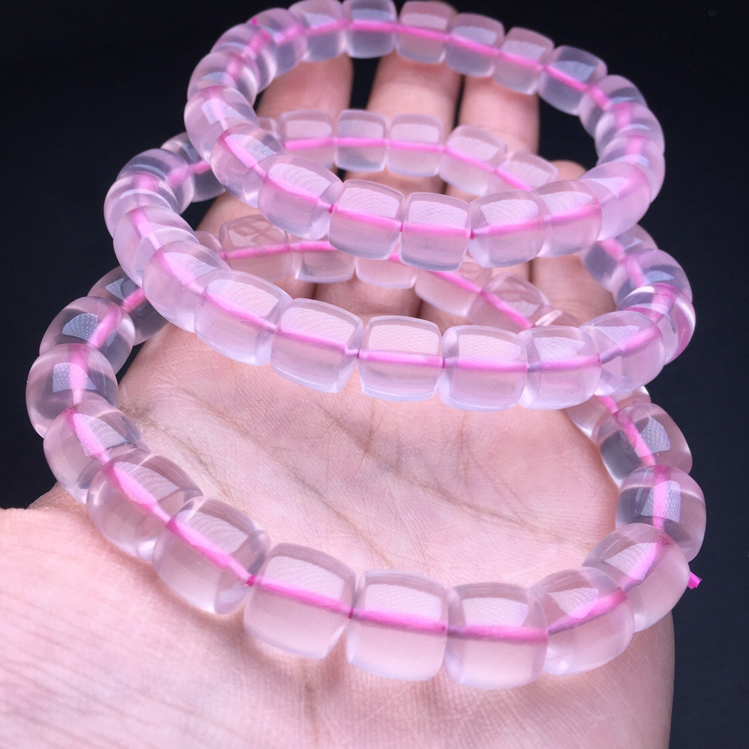 Pink Crystal Old Style Bead Bracelet
