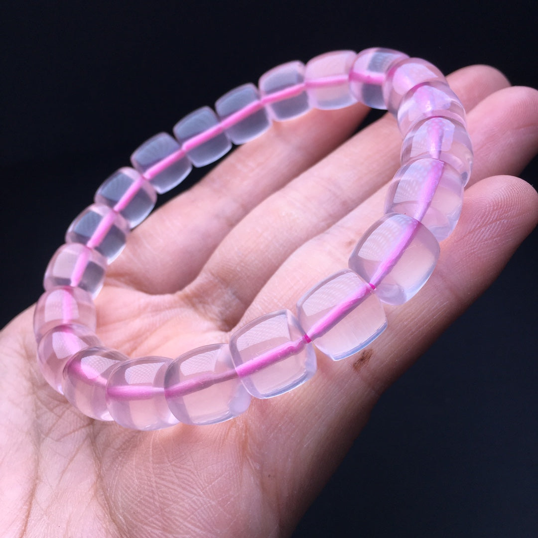 Pink Crystal Old Style Bead Bracelet