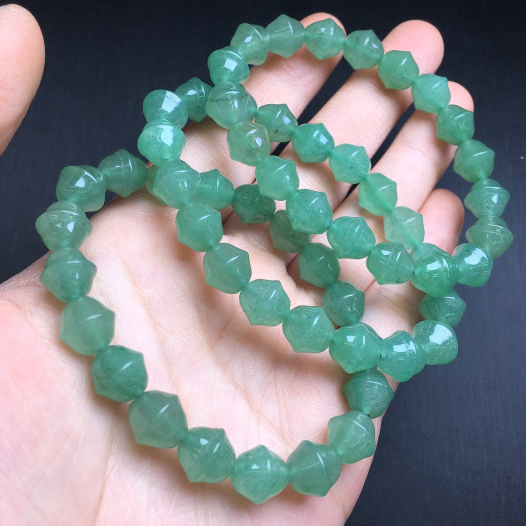 Green Strawberry Quartz Bell Loop Bracelet