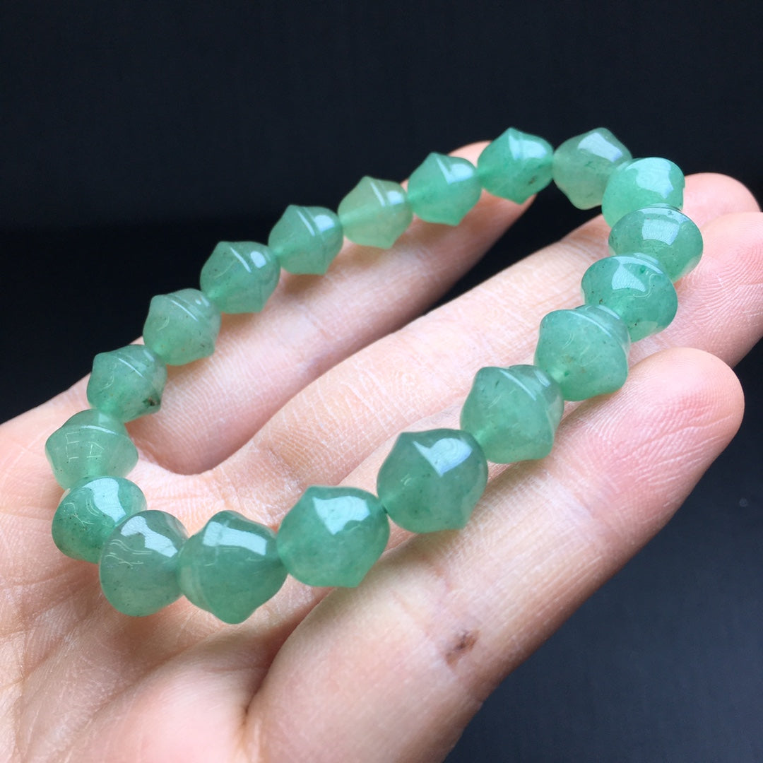 Green Strawberry Quartz Bell Loop Bracelet