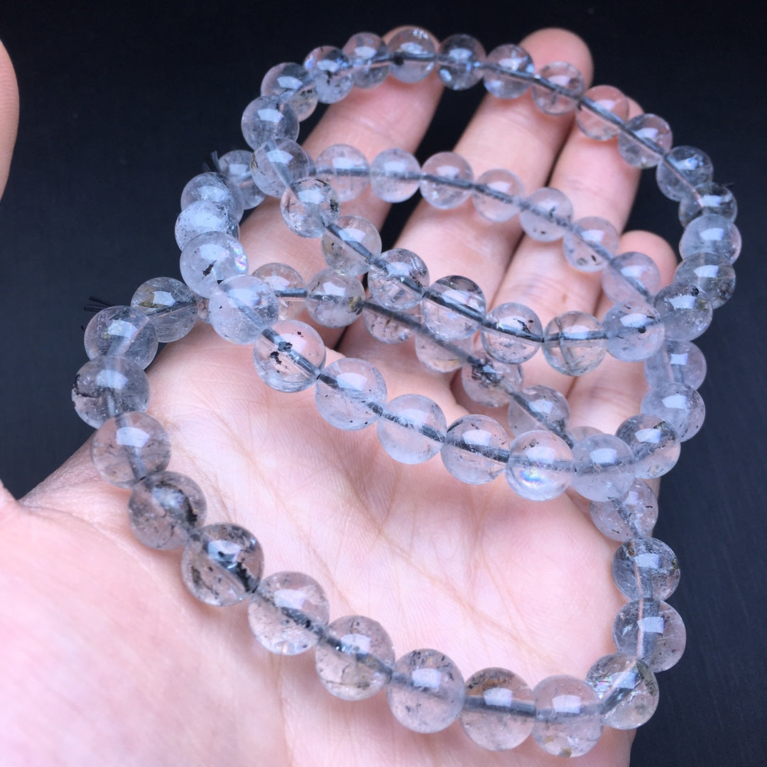 Black Shining Single Loop Crystal Bracelet