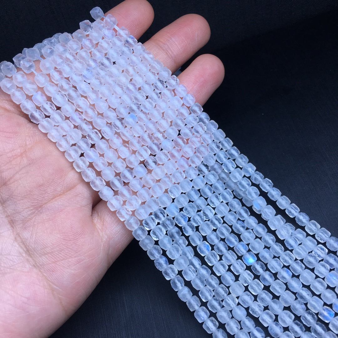 Blue Moonlight Sugar Cube Crystal Long Chain Multi-Circle Bracelet
