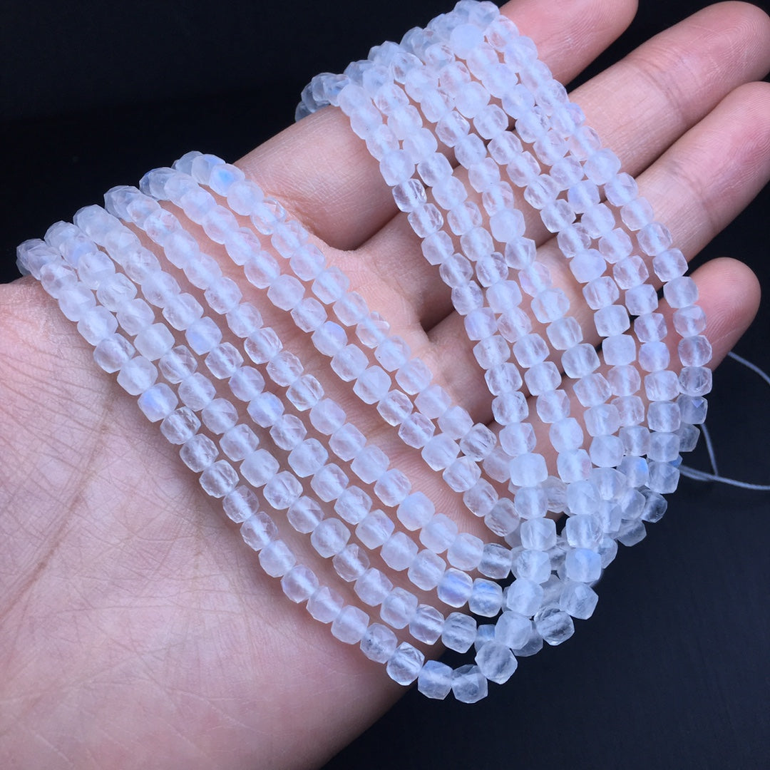 Blue Moonlight Sugar Cube Crystal Long Chain Multi-Circle Bracelet