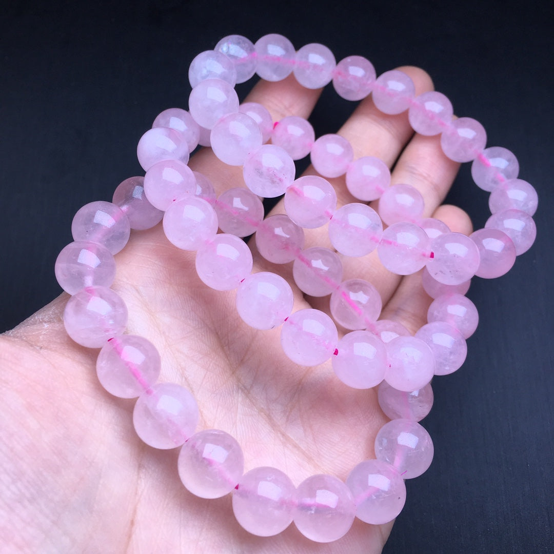 Pink crystal light bead bracelet