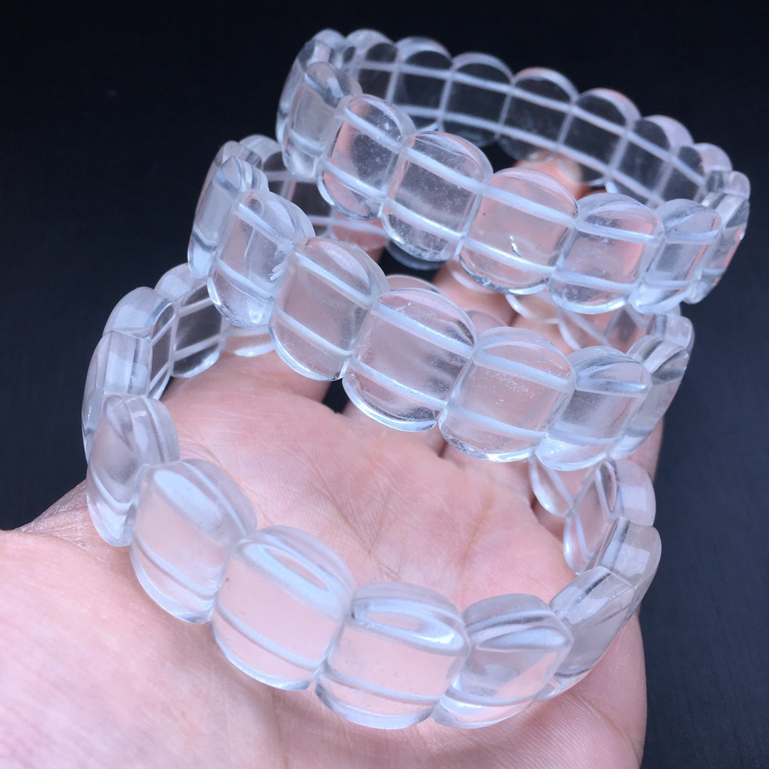 White crystal polished hand bracelet