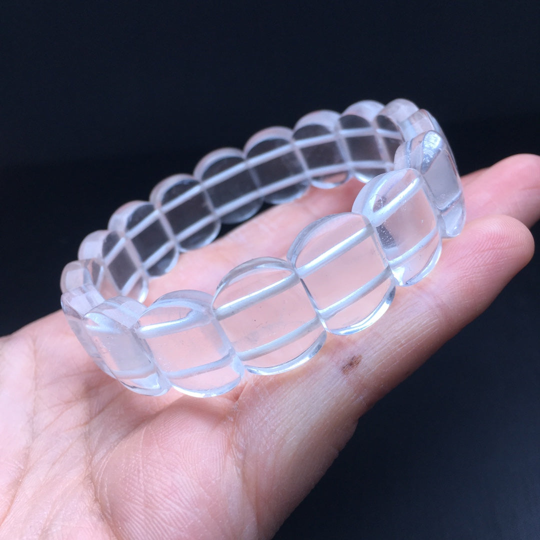 White crystal polished hand bracelet