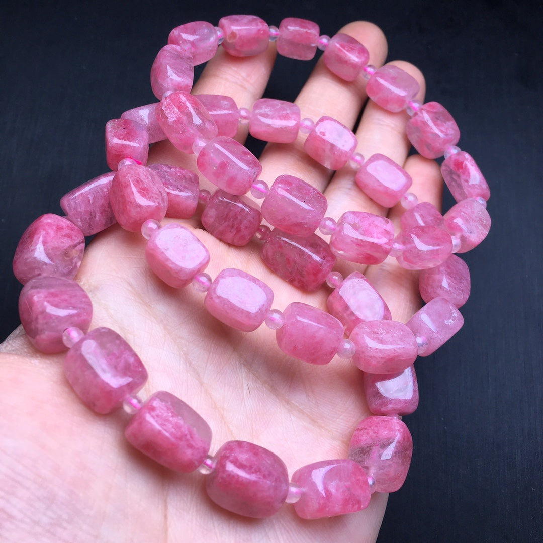 Cherry Blossom Rain Sugar Cube Single Circle Crystal Bracelet