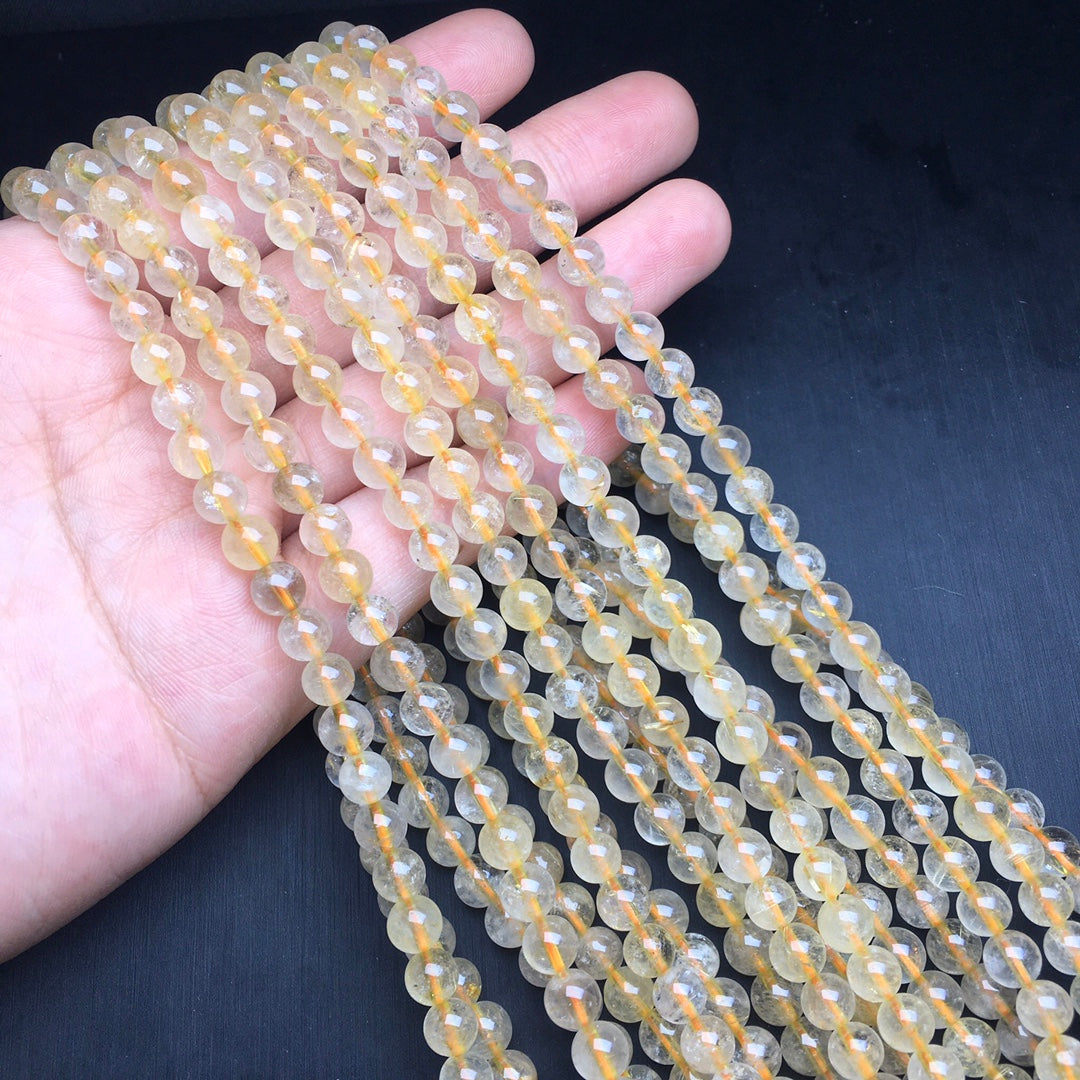 Rutilated Quartz Crystal Multi-Circle Bracelet
