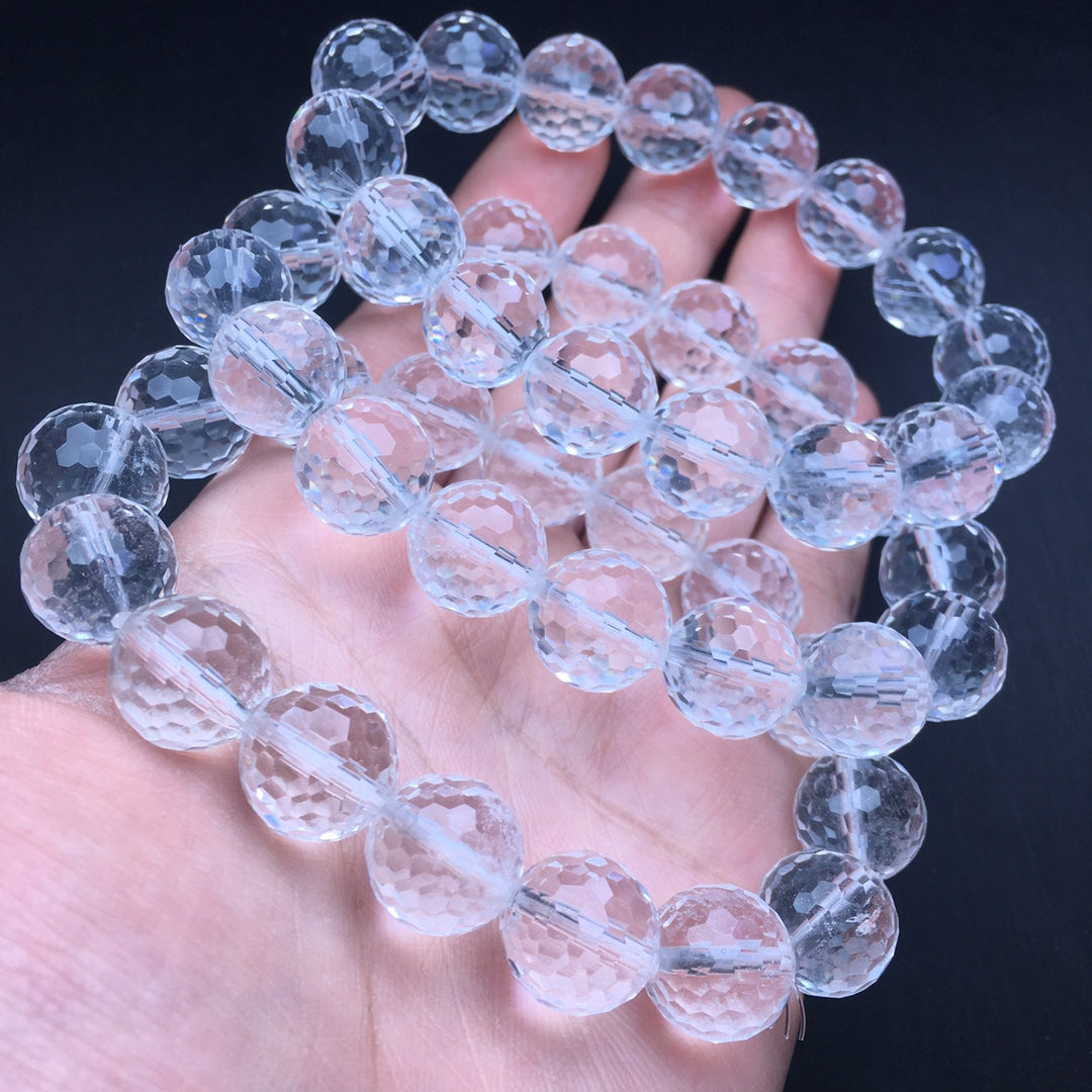 White Crystal Football Faceted Bracelet