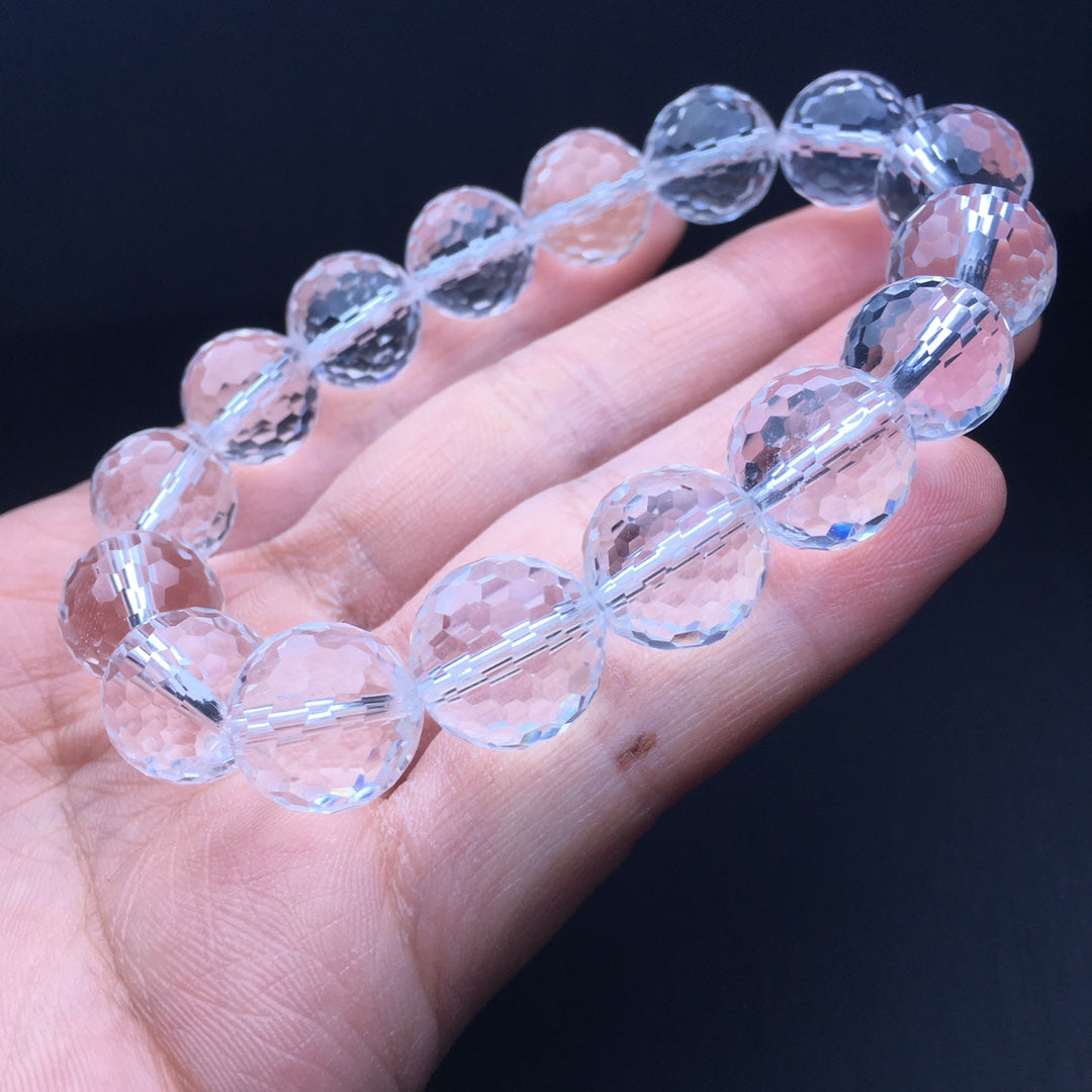 White Crystal Football Faceted Bracelet