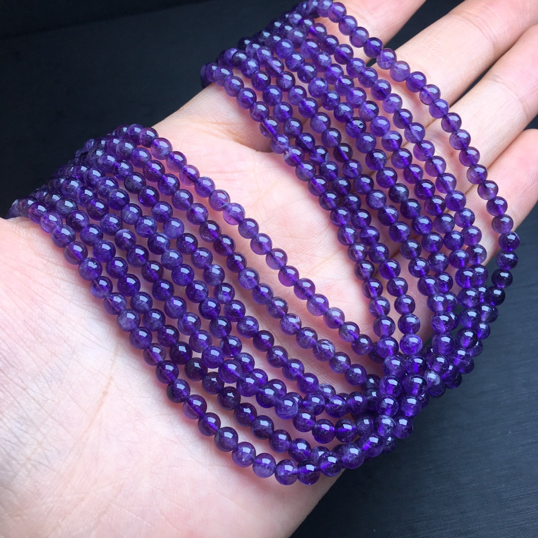 Amethyst long chain crystal multi-circle bracelet