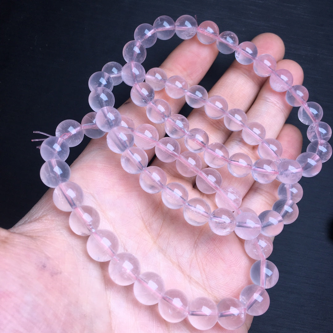 Pink crystal light bead bracelet