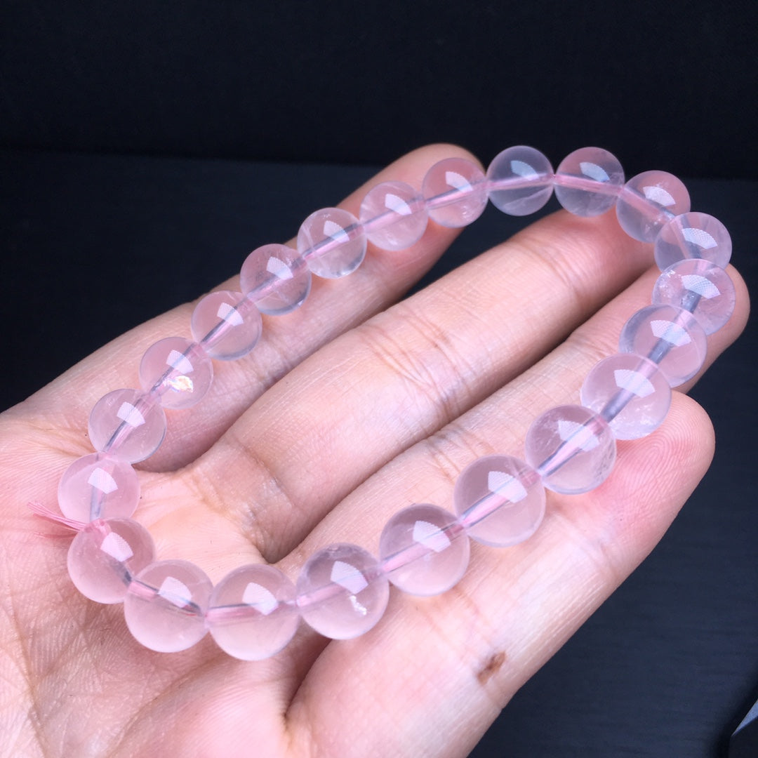 Pink crystal light bead bracelet