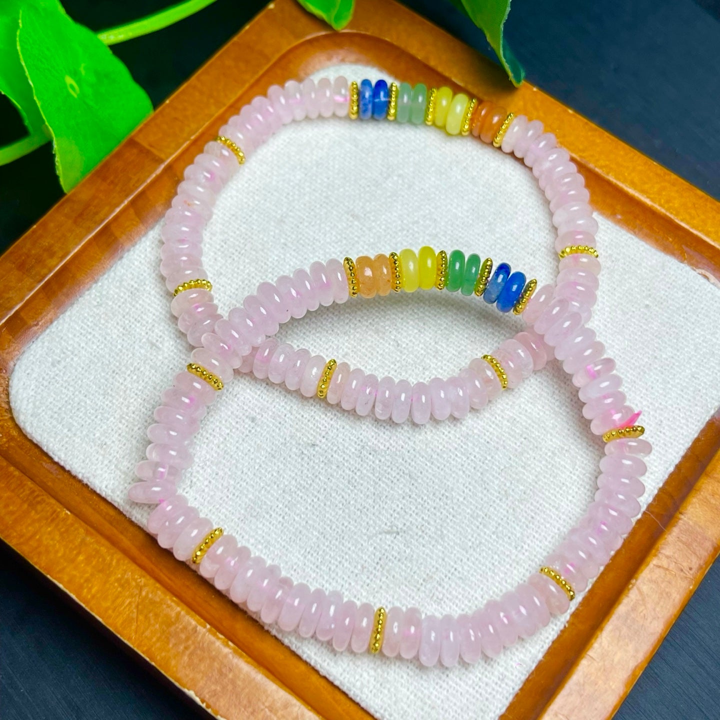 Pink Crystal Beaded Loop Bracelet