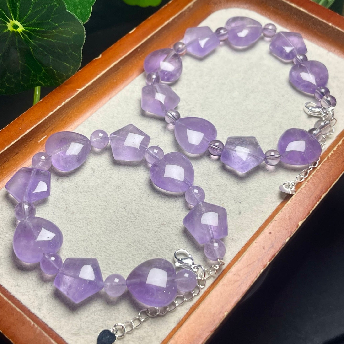 Lavender Amethyst Star Heart Loop Bracelet