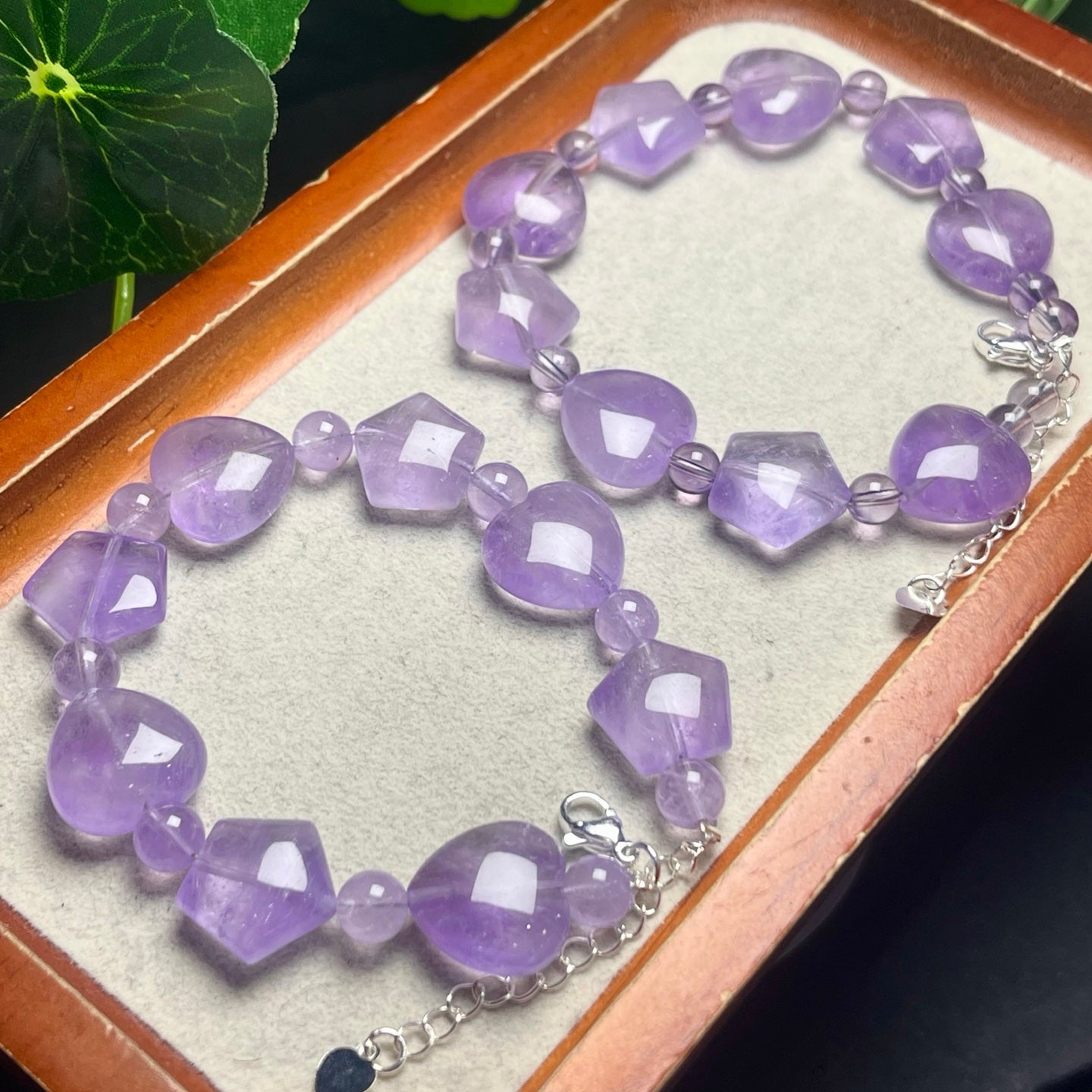 Lavender Amethyst Star Heart Loop Bracelet
