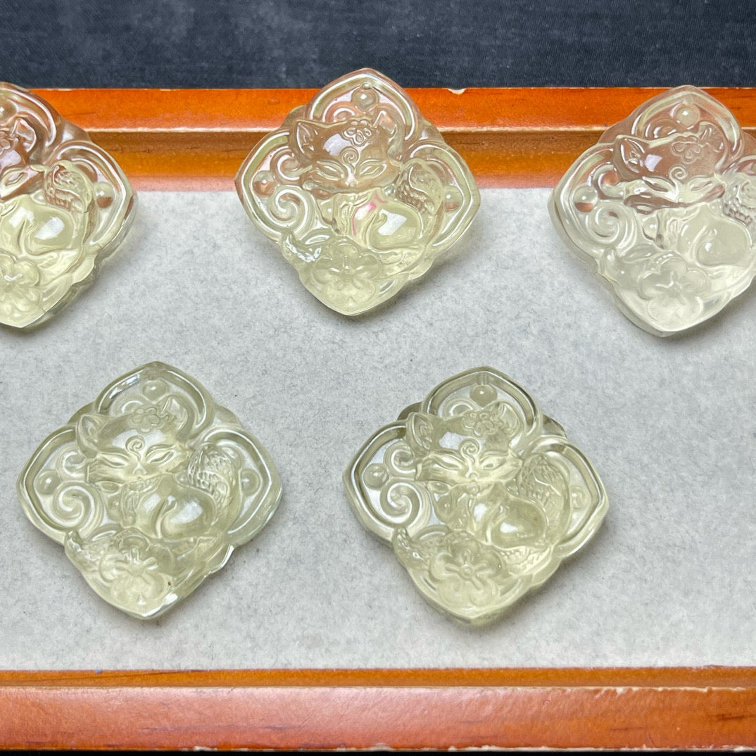 Citrine Fox Carved Crystal