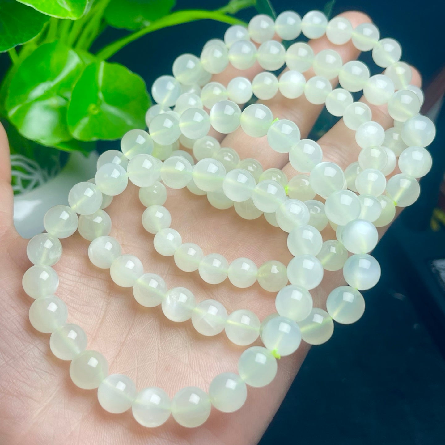 Green Moonlight Single Loop Crystal Bracelet