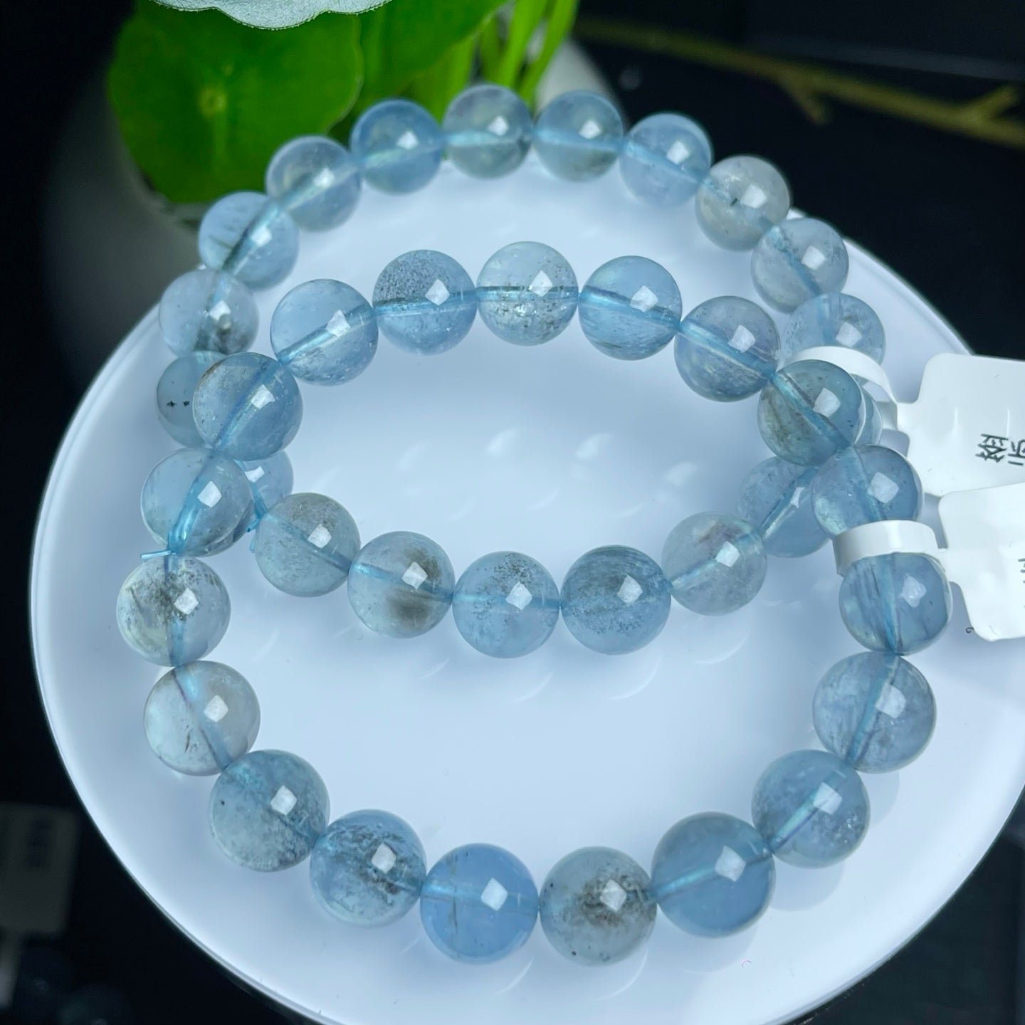 Black Flash Aquamarine Single Loop Bracelet