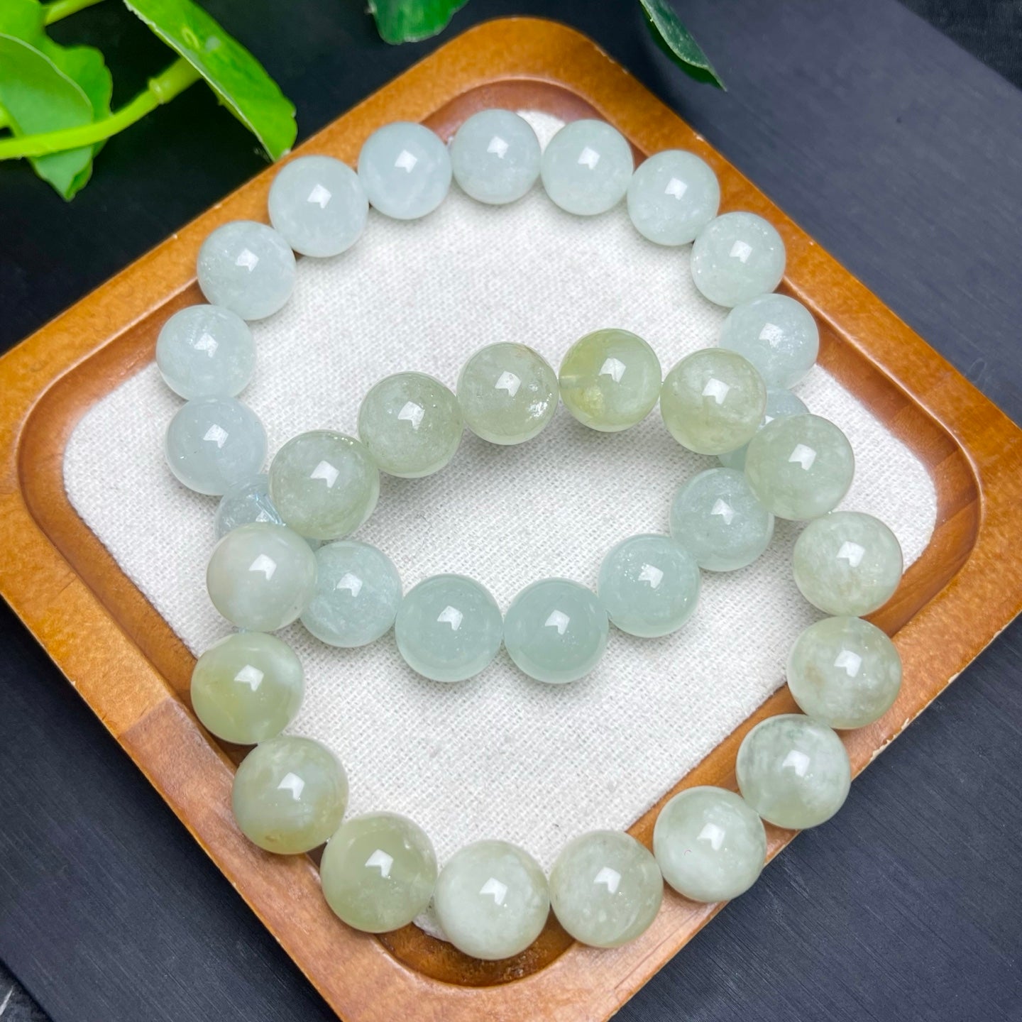 Aquamarine single loop crystal bracelet