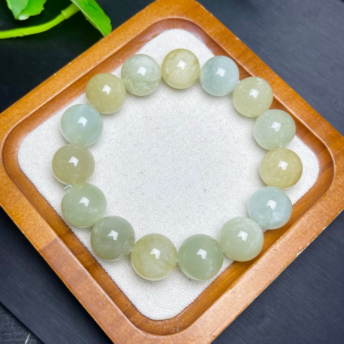 Aquamarine single loop crystal bracelet