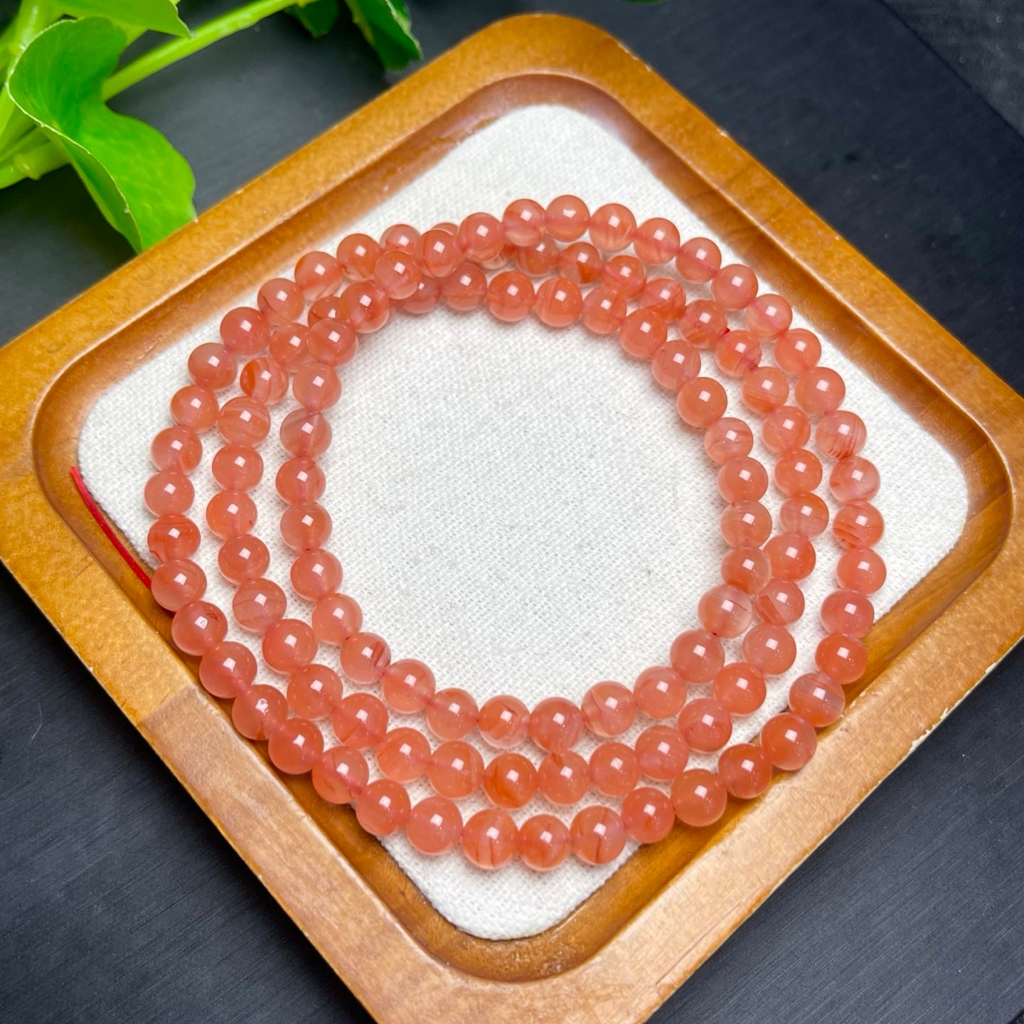 Natural red single ring bracelet
