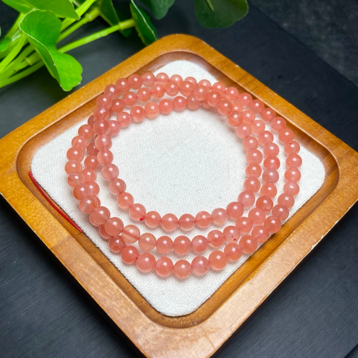 Natural red single ring bracelet