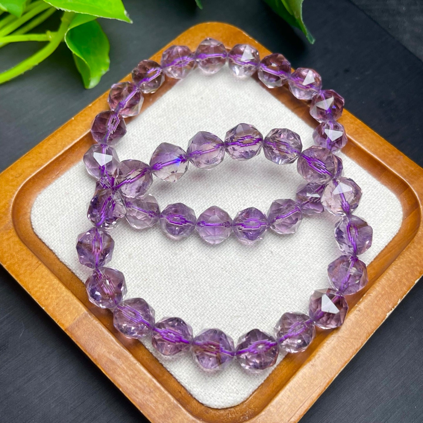 Amethyst Faceted Loop Bracelet