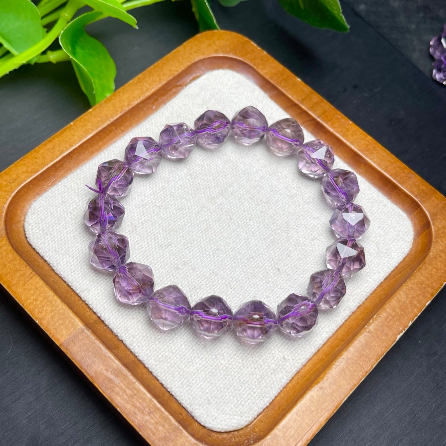 Amethyst Faceted Loop Bracelet