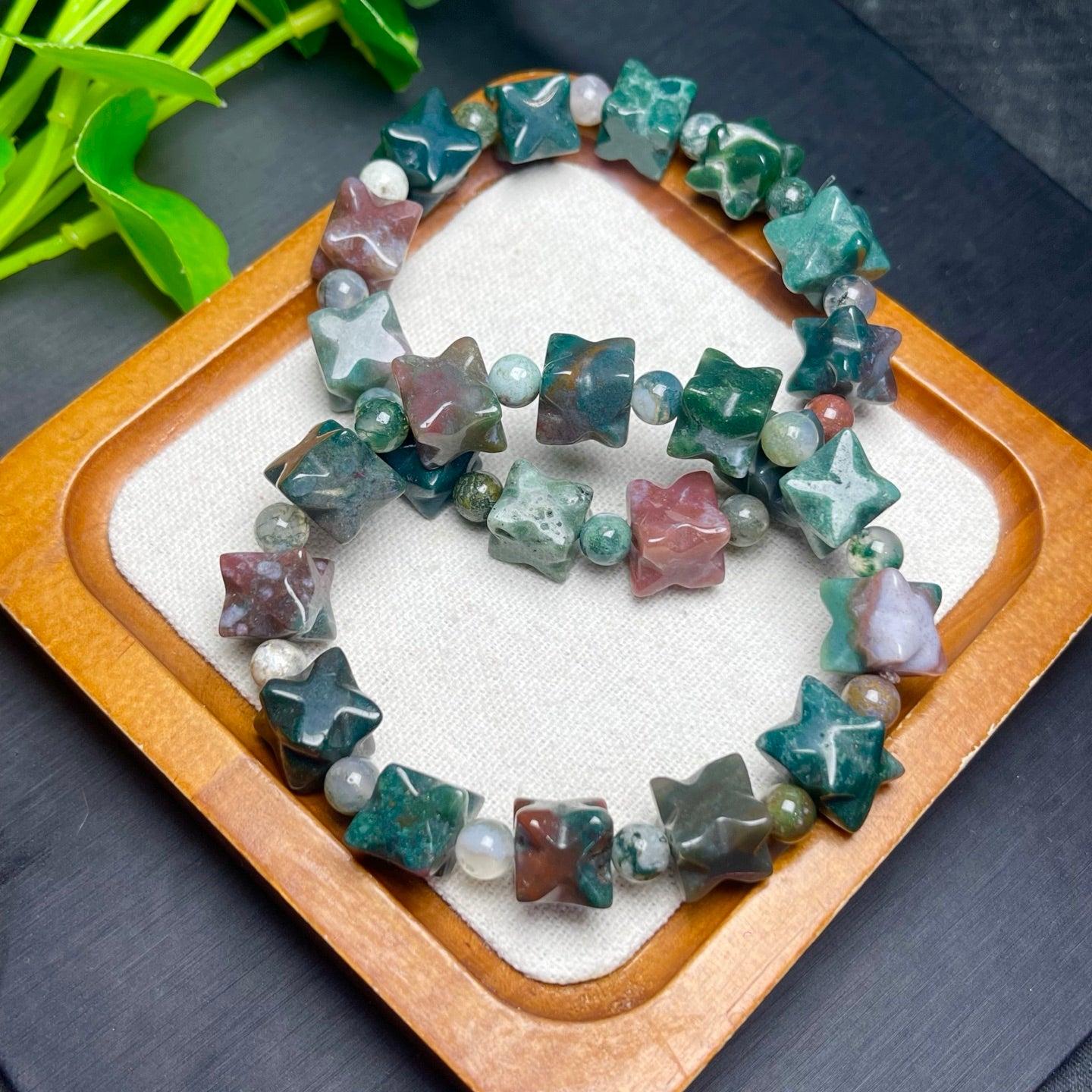 Ocean Jasper Merkaba Single Loop Bracelet