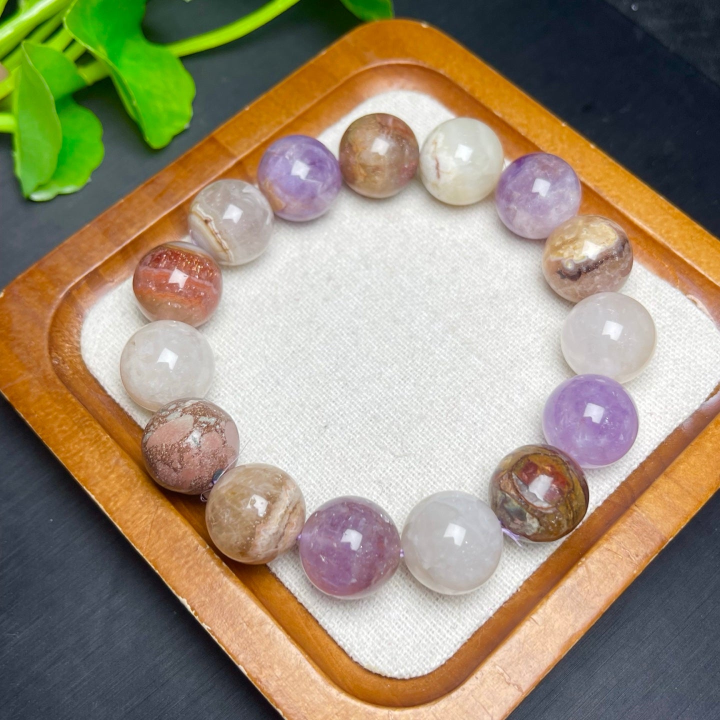 Aurora Agate Single Loop Crystal Bracelet