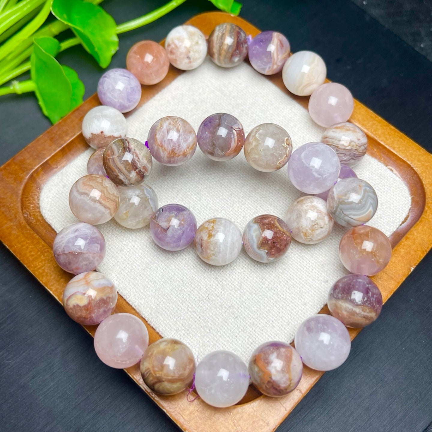 Aurora Agate Single Loop Crystal Bracelet