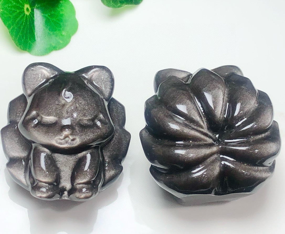 Silver Stone Nine-Tailed Fox Ornament