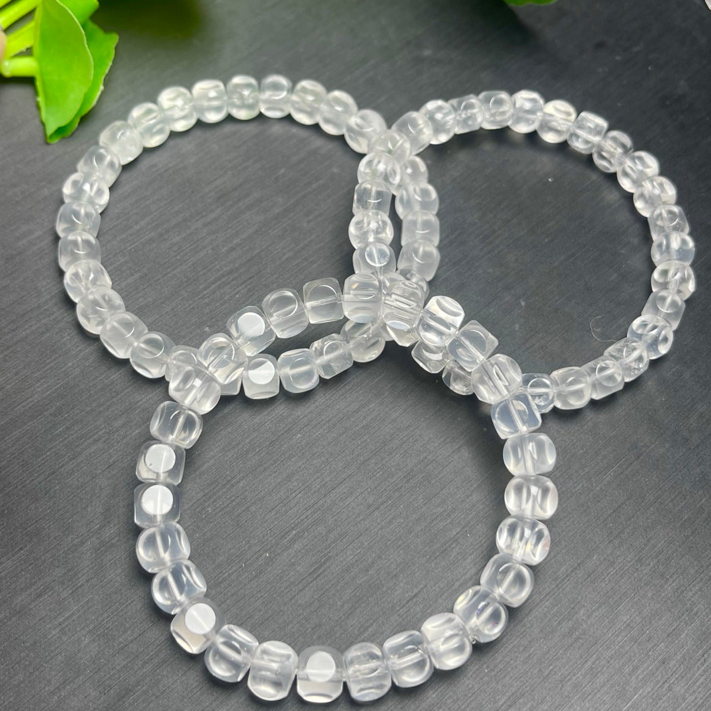 Milky White Quartz Eight-Direction Wealth Single Loop Bracelet